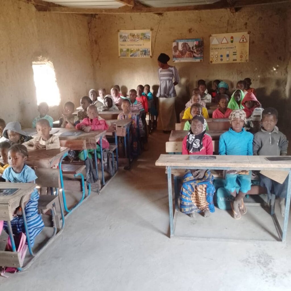 Inside the classroom of the old schoolhouse in Koro N'Tossoni